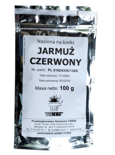 Jarmuż czerwony na kiełki i mikrolistki 100g