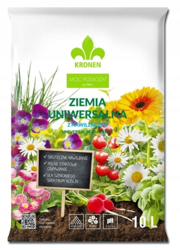 KRONEN Ziemia uniwersalna z NAWILŻACZEM 10L